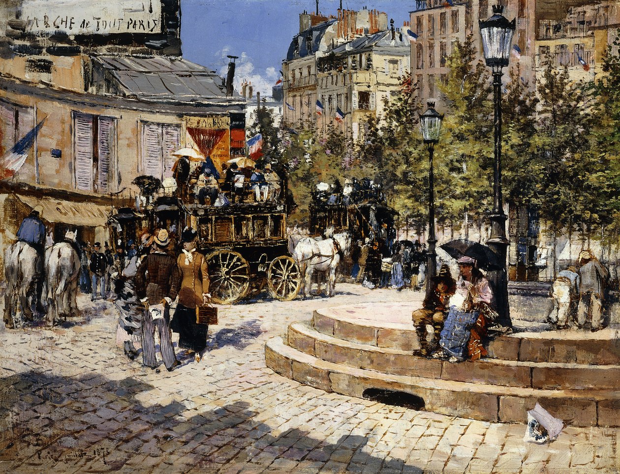 Yoğun Bir Paris Meydanı, 1878 by Felix Hilaire Buhot