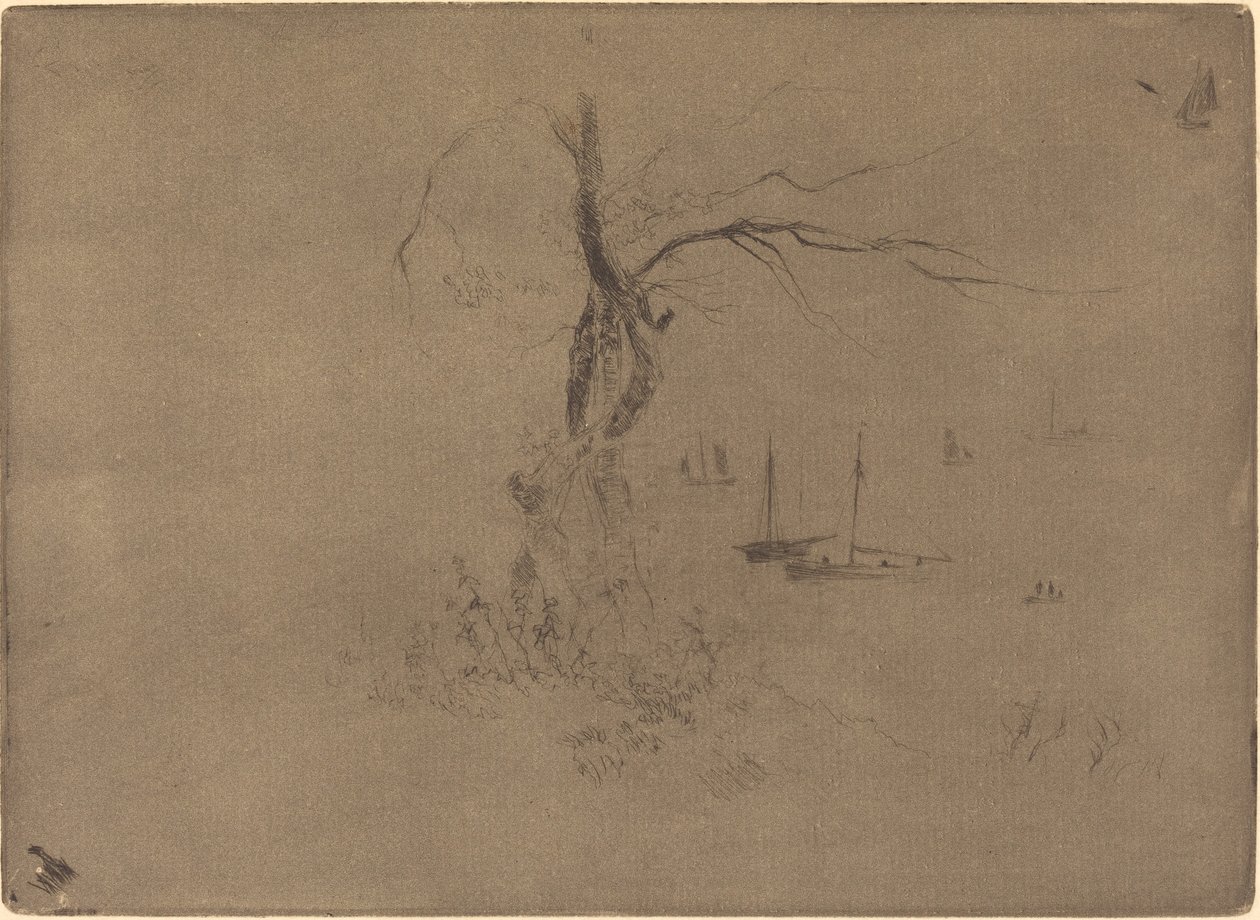 Ağaçlar ve Tekneler by Felix Hilaire Buhot