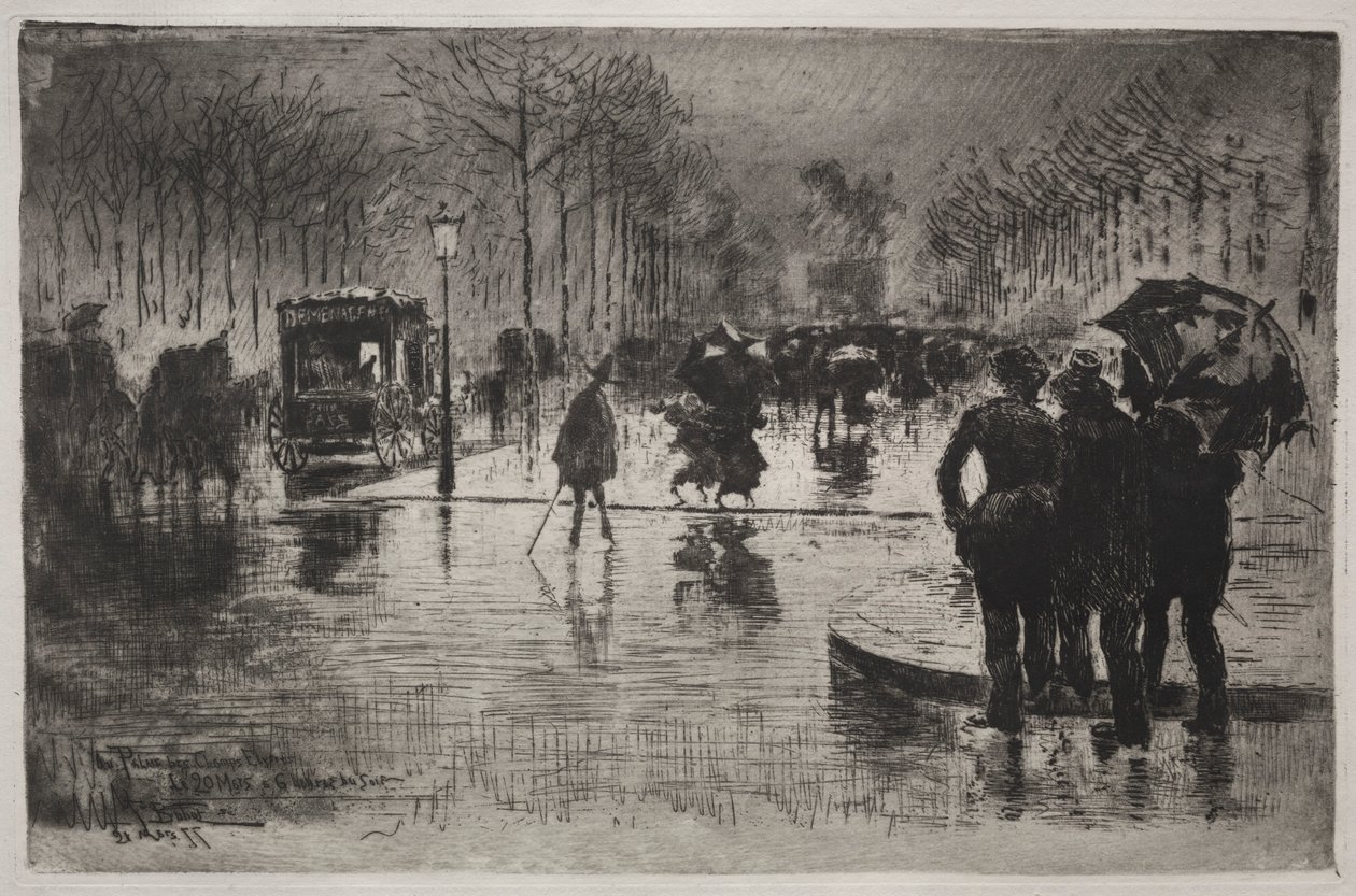 Salondan Dönen Sanatçılar, 1877. by Felix Hilaire Buhot
