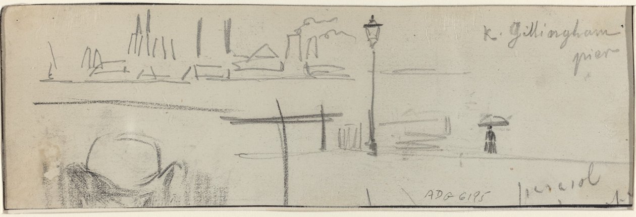Gillingham İskelesi, Londra [verso] by Felix Hilaire Buhot