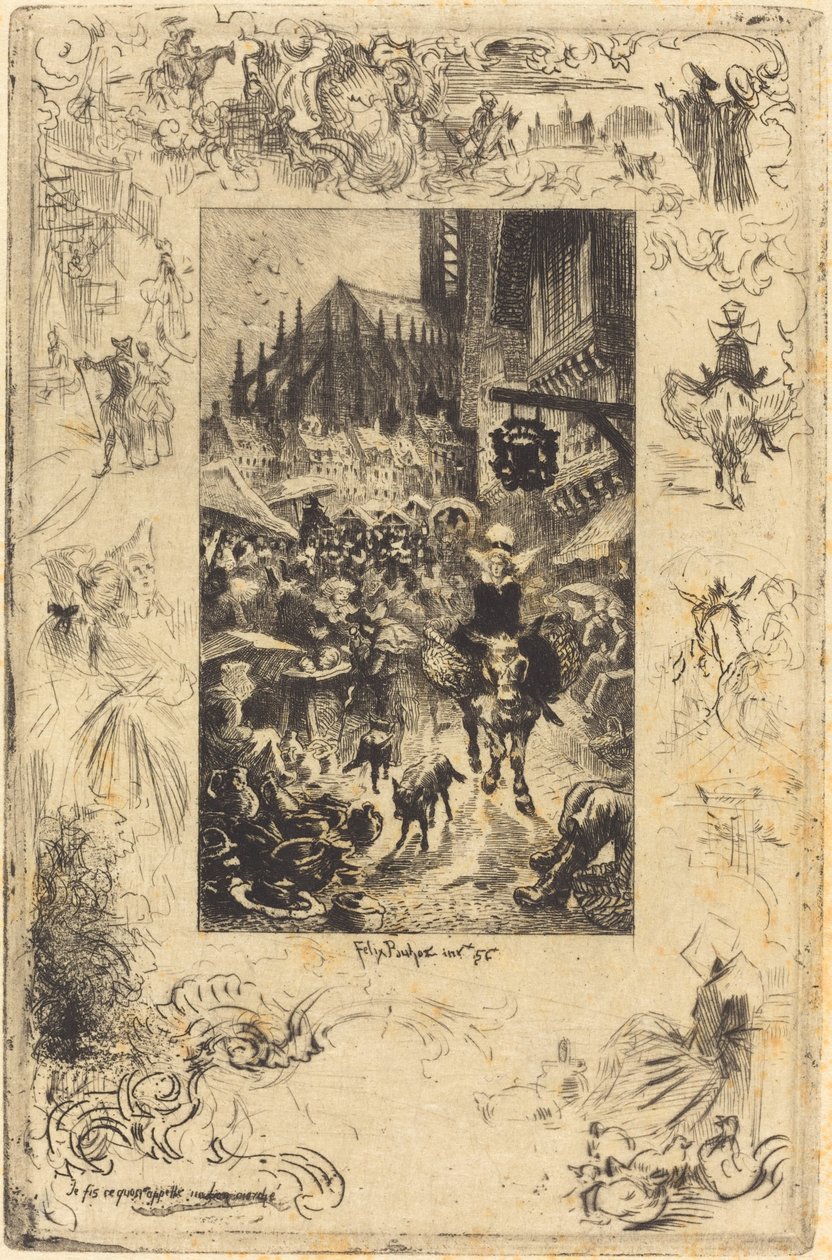 İyi bir pazarlık diyeceğim şeyi yaptım by Felix Hilaire Buhot