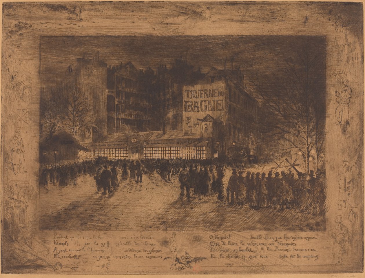 Place des Martyrs ve Hapishane Tavernası by Felix Hilaire Buhot
