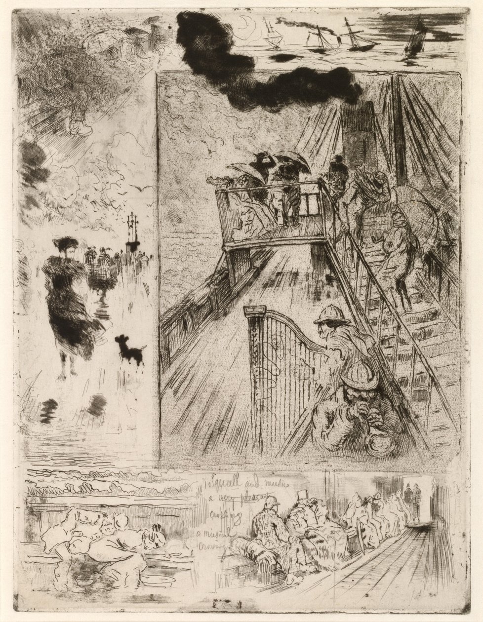 La Traversee Geçit, 1879-1885. by Felix Hilaire Buhot