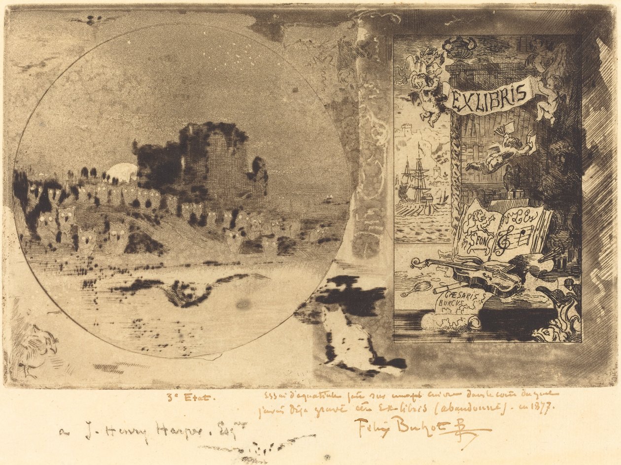 Le Château des hiboux Baykuşlar Kalesi, 1877-1887. by Felix Hilaire Buhot