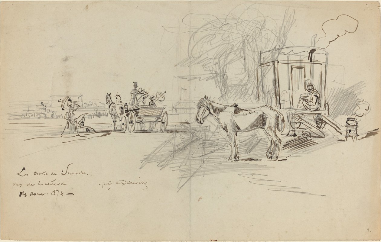 Deauville Yarışları by Felix Hilaire Buhot