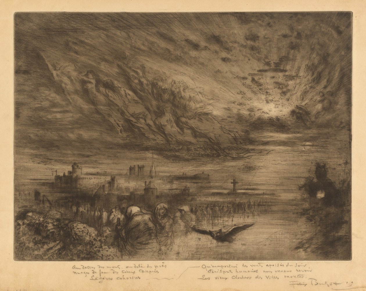 Ölülerin Şehirlerinden Les Esprits des Villes Mortes Ruhları, 1885. by Felix Hilaire Buhot