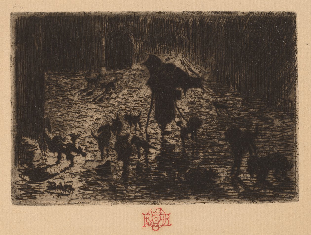 Gece Avcıları by Felix Hilaire Buhot