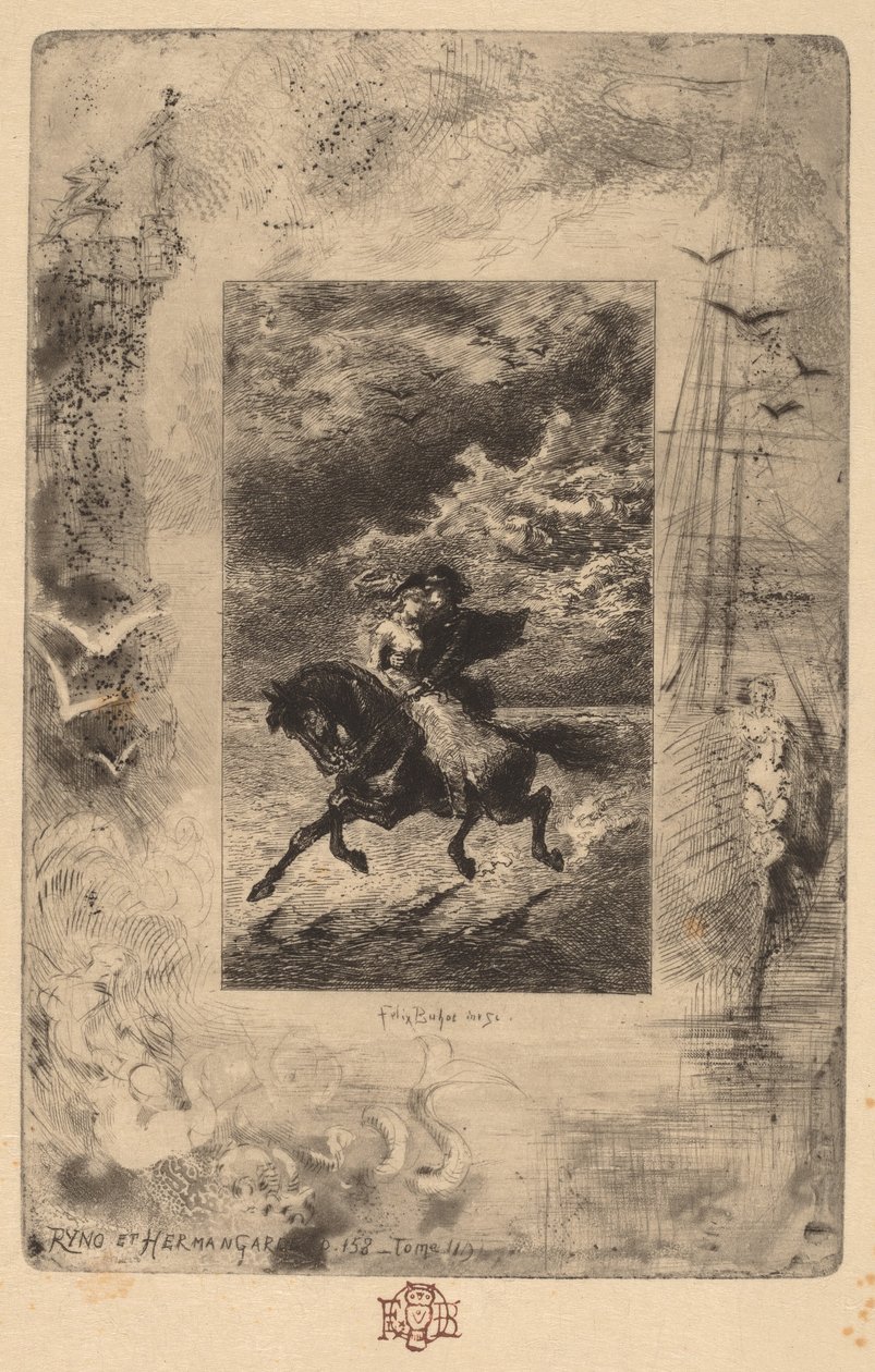 Ryno ve Hermangarde by Felix Hilaire Buhot