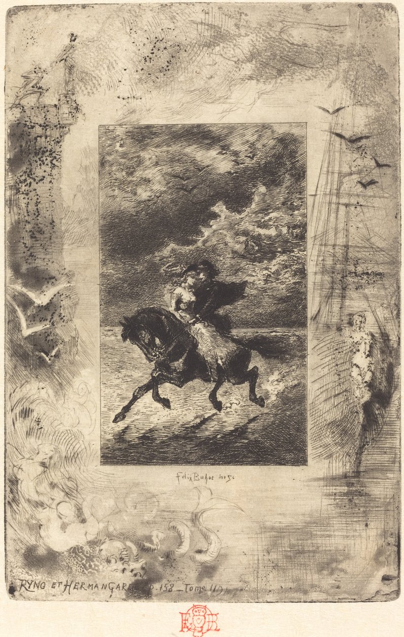 Ryno ve Hermangarde, 18791880. by Felix Hilaire Buhot