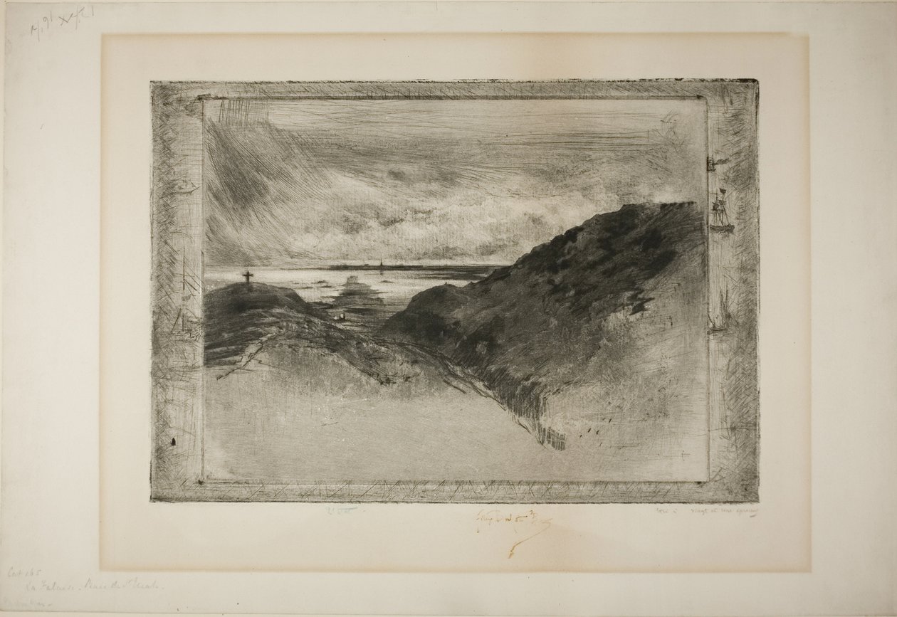 Cliff, St. Malmö Körfezi by Felix Hilaire Buhot