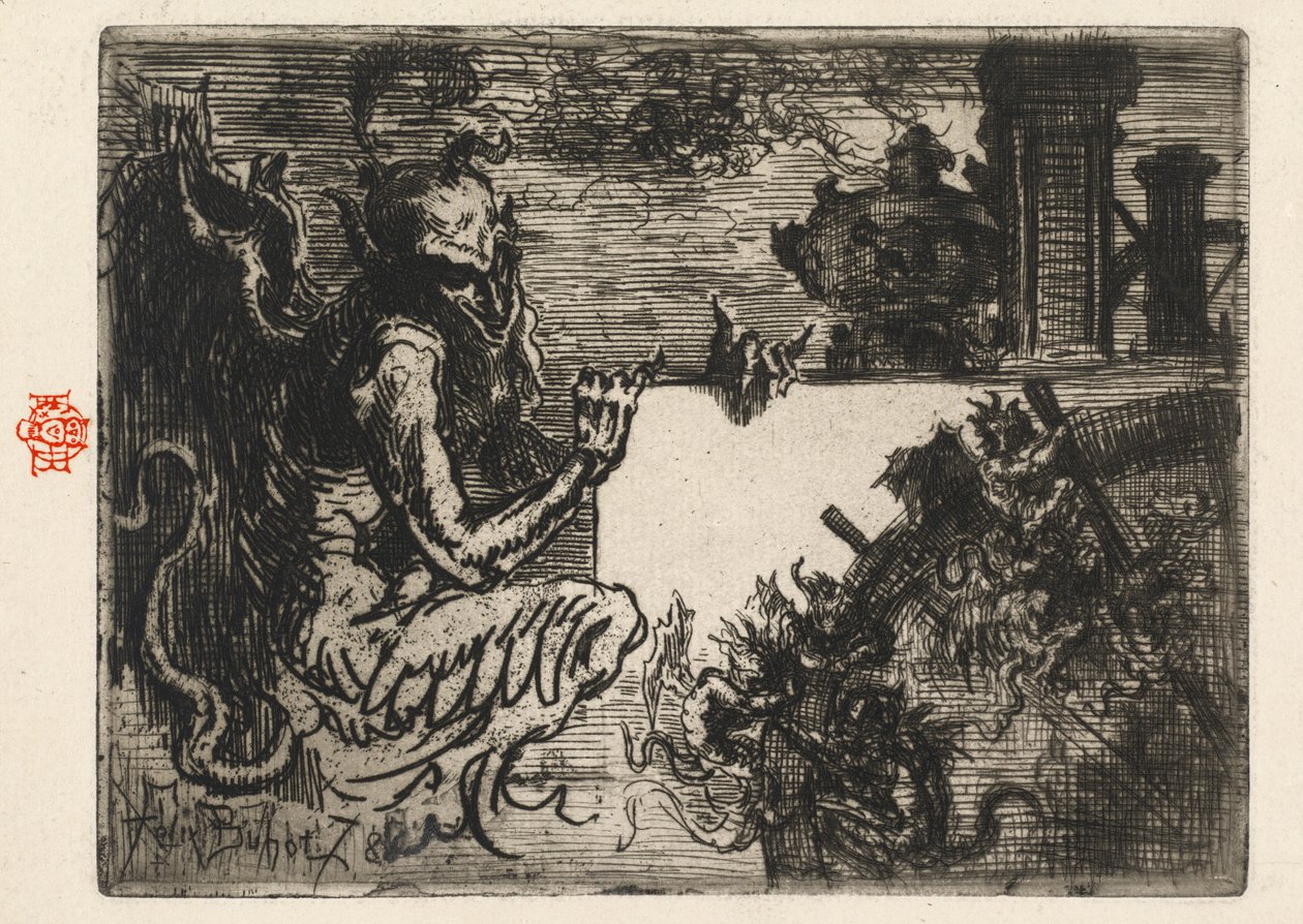 Şeytan Yazıcı by Felix Hilaire Buhot
