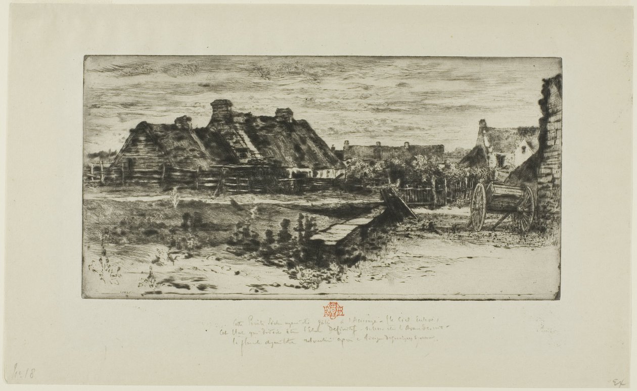 Büyük Sazdan Kulübeler by Felix Hilaire Buhot