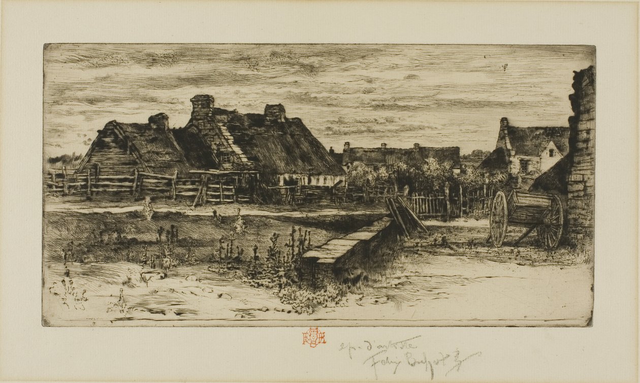 Büyük Sazdan Kulübeler by Felix Hilaire Buhot