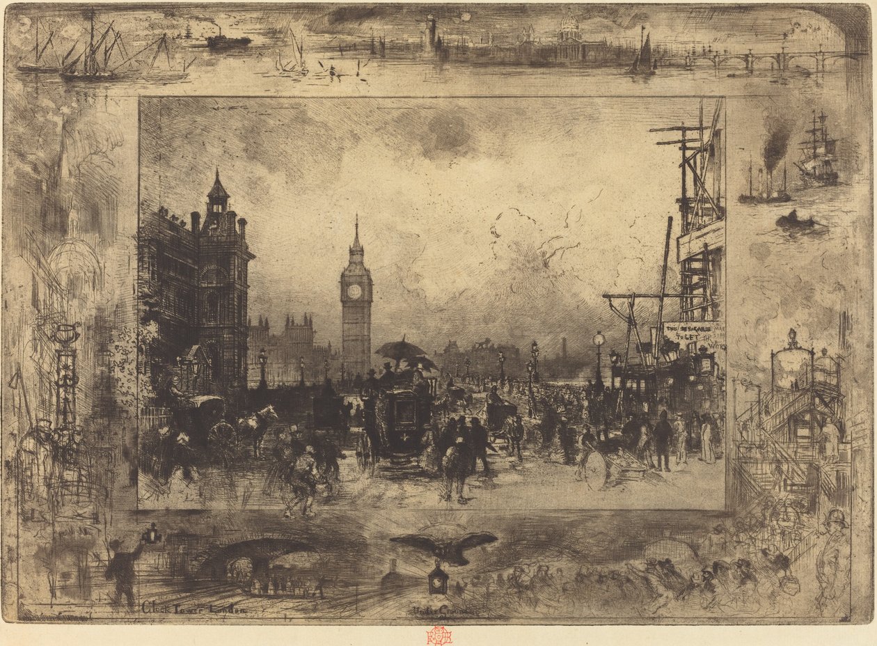 Westminster köprüsü by Felix Hilaire Buhot