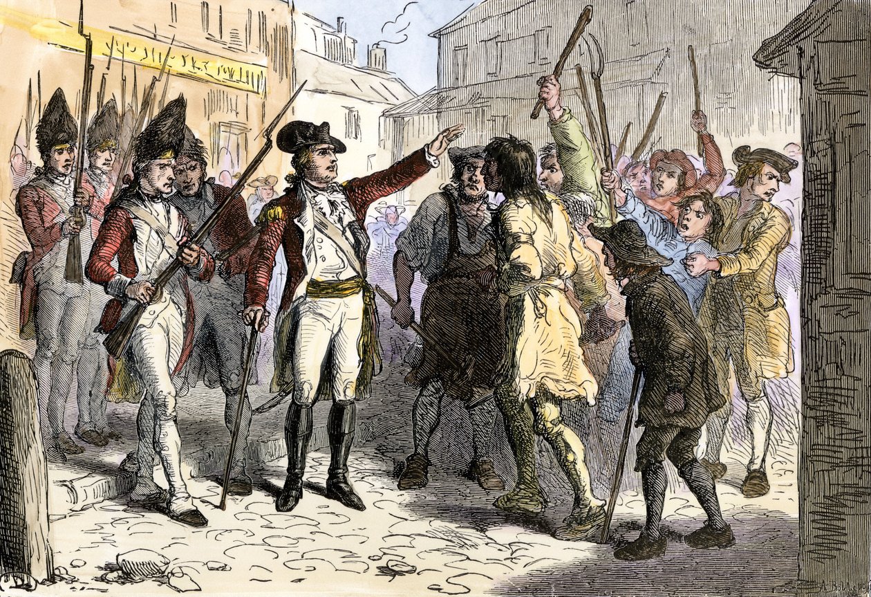 Kraliyet Valisi Sir William Tryon, yozlaşmış sömürge memurlarına karşı isyan eden Amerikan halkının halk sınıflarıyla karşı karşıya geldi, Kuzey Carolina by Felix Octavius Carr (after) Darley