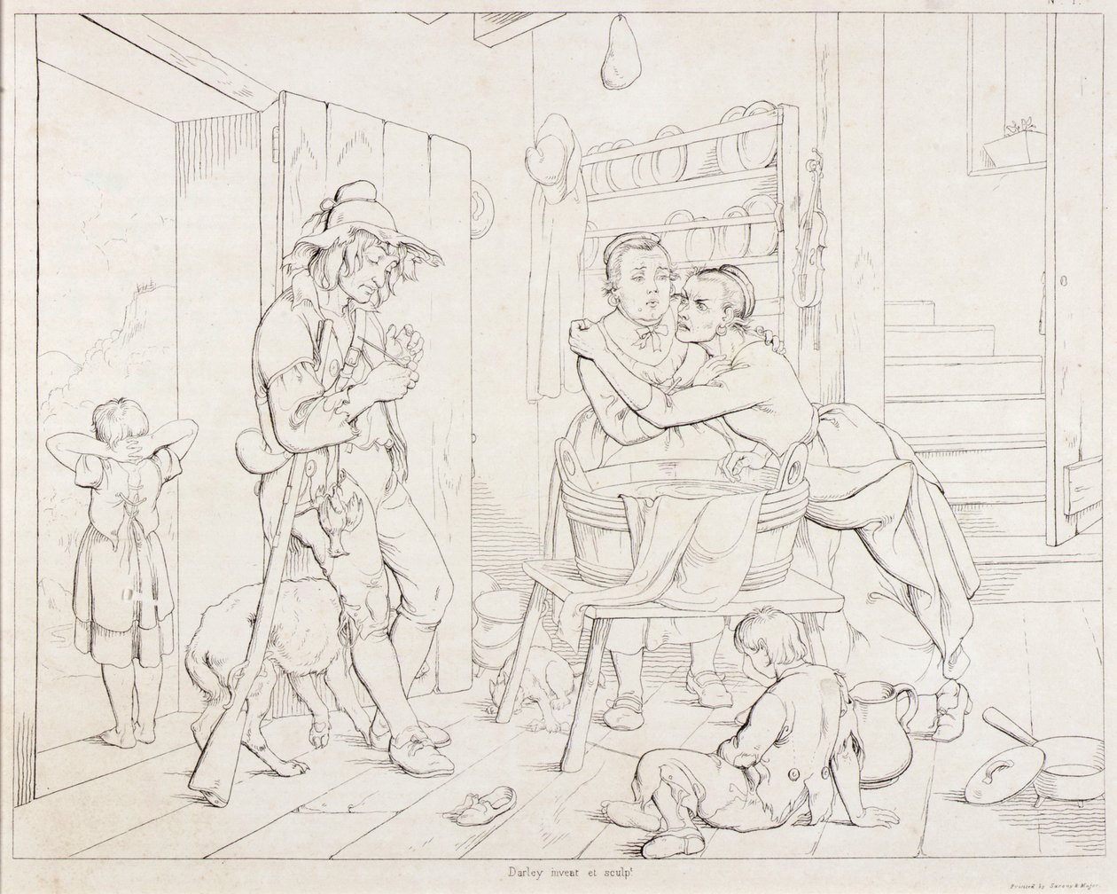 (Rip Van Winkle, illüstrasyon) Karısı Tarafından Dırdır Edilen Rip by Felix Octavius Carr Darley