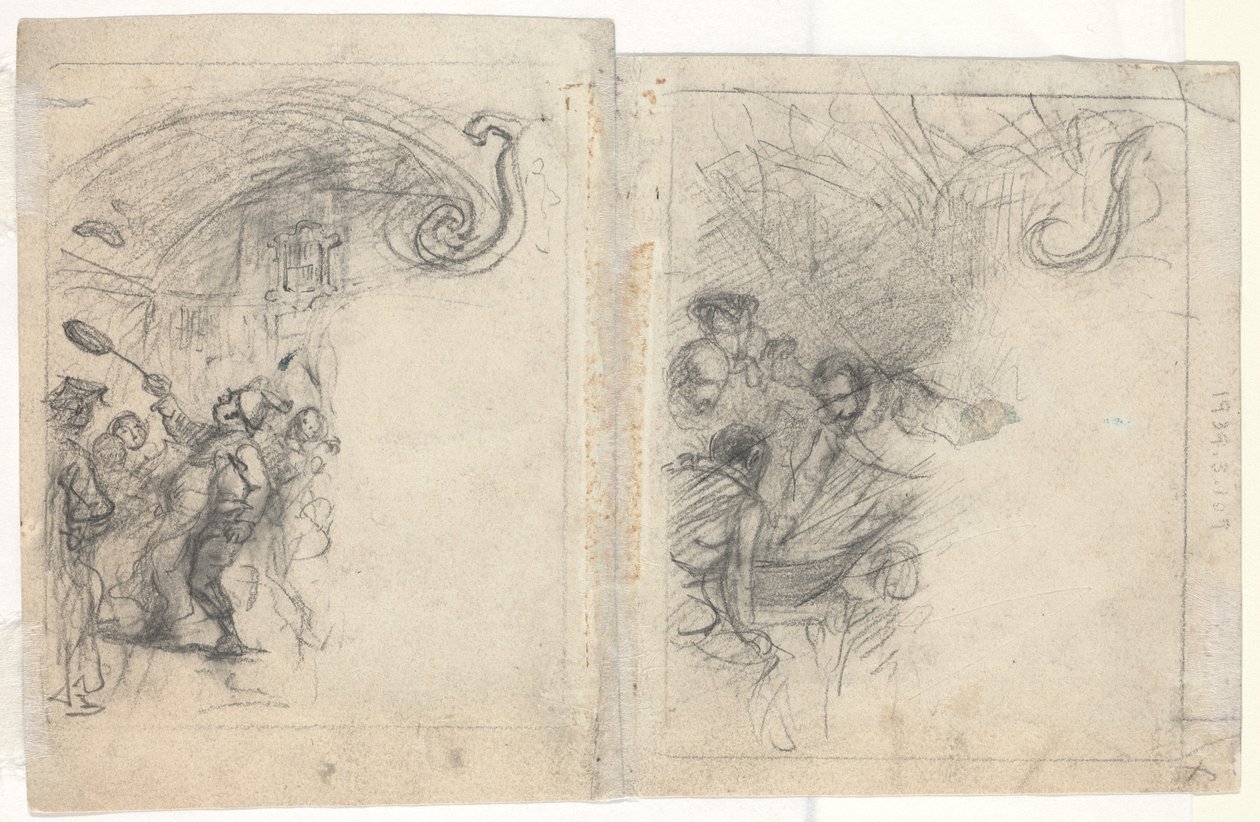 Krep ve Dört Adam Grubu Fırlatma Şef [verso] by Felix Octavius Carr Darley