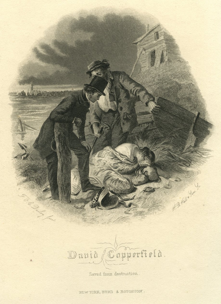 David Copperfield: Yıkımdan Kurtuldu, HB Hall und Sons tarafından kazınmış, 1867 by Felix Octavius Carr Darley