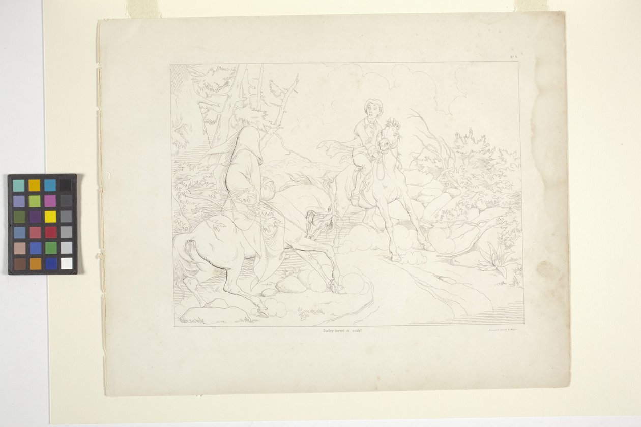 Sleepy Hollow Efsanesi Resimleri, Levha 5 (litografi) by Felix Octavius Carr Darley