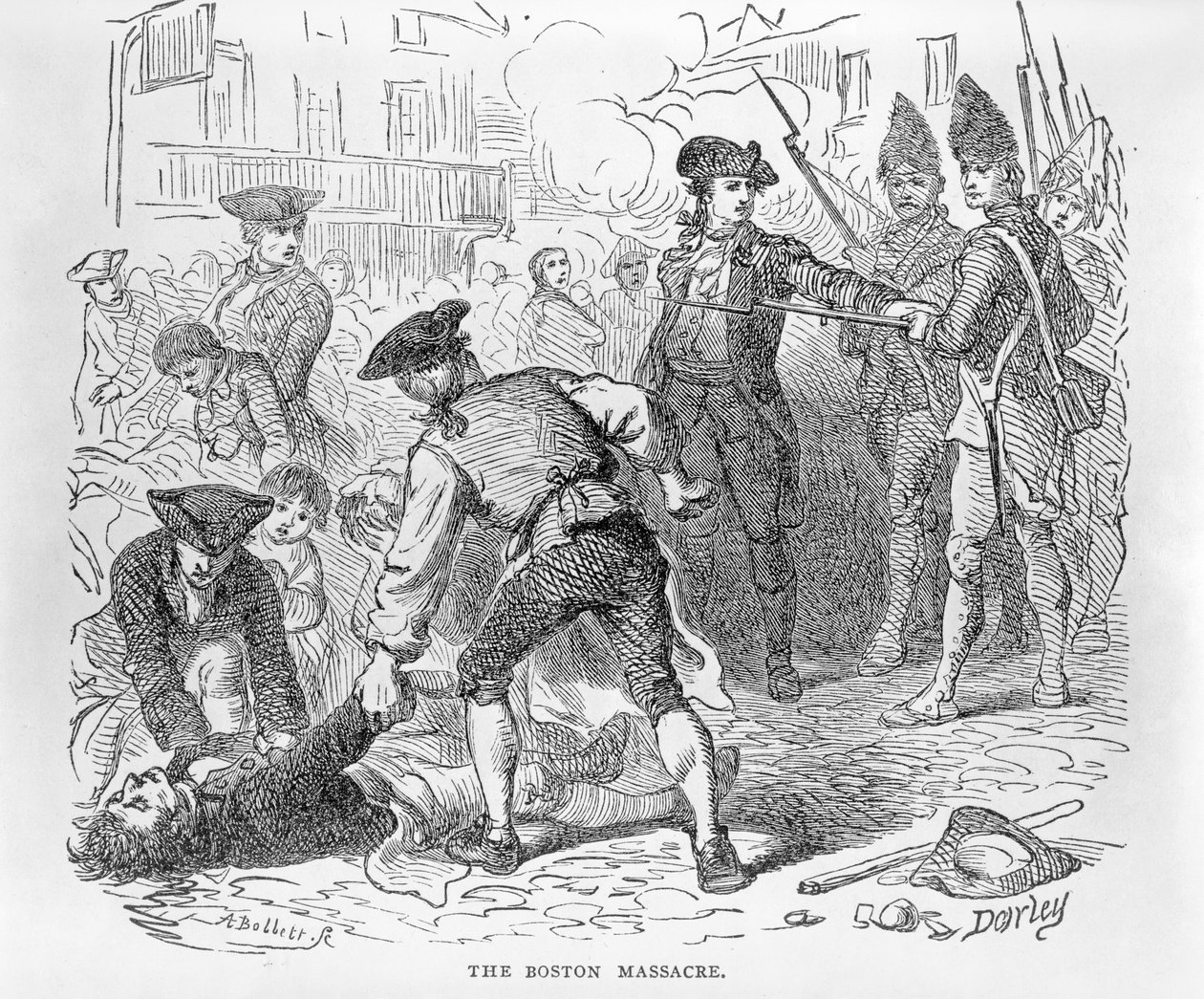 A. Bollett tarafından kazınmış Boston Katliamı, 5 Mart 1770 by Felix Octavius Carr Darley