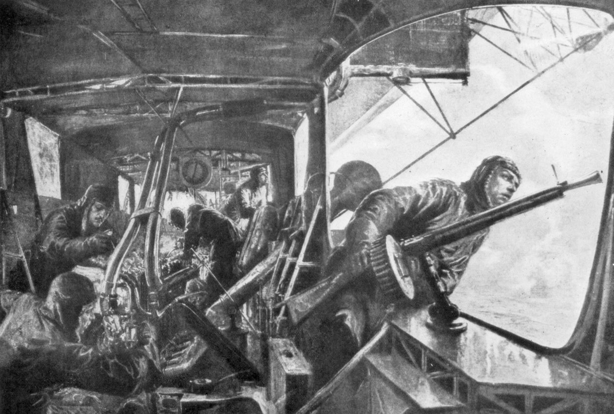 Bir Zeppelin gemisinde, Alman hava filosu, Birinci Dünya Savaşı, 1917. by Felix Schwormstadt