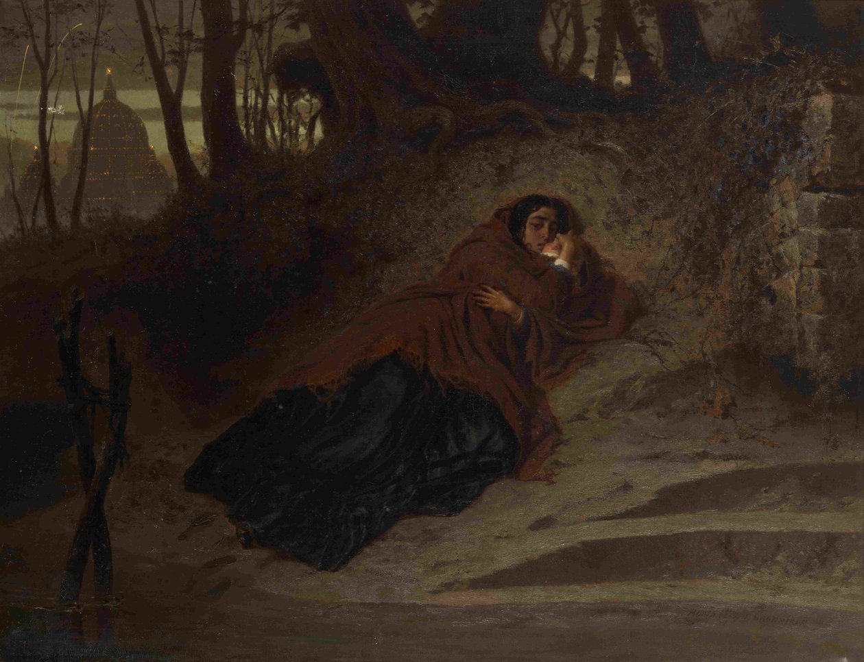 Terk edilmiş. Vatikan ve Günah, 1872 by Feodor Andreyevich Bronnikov
