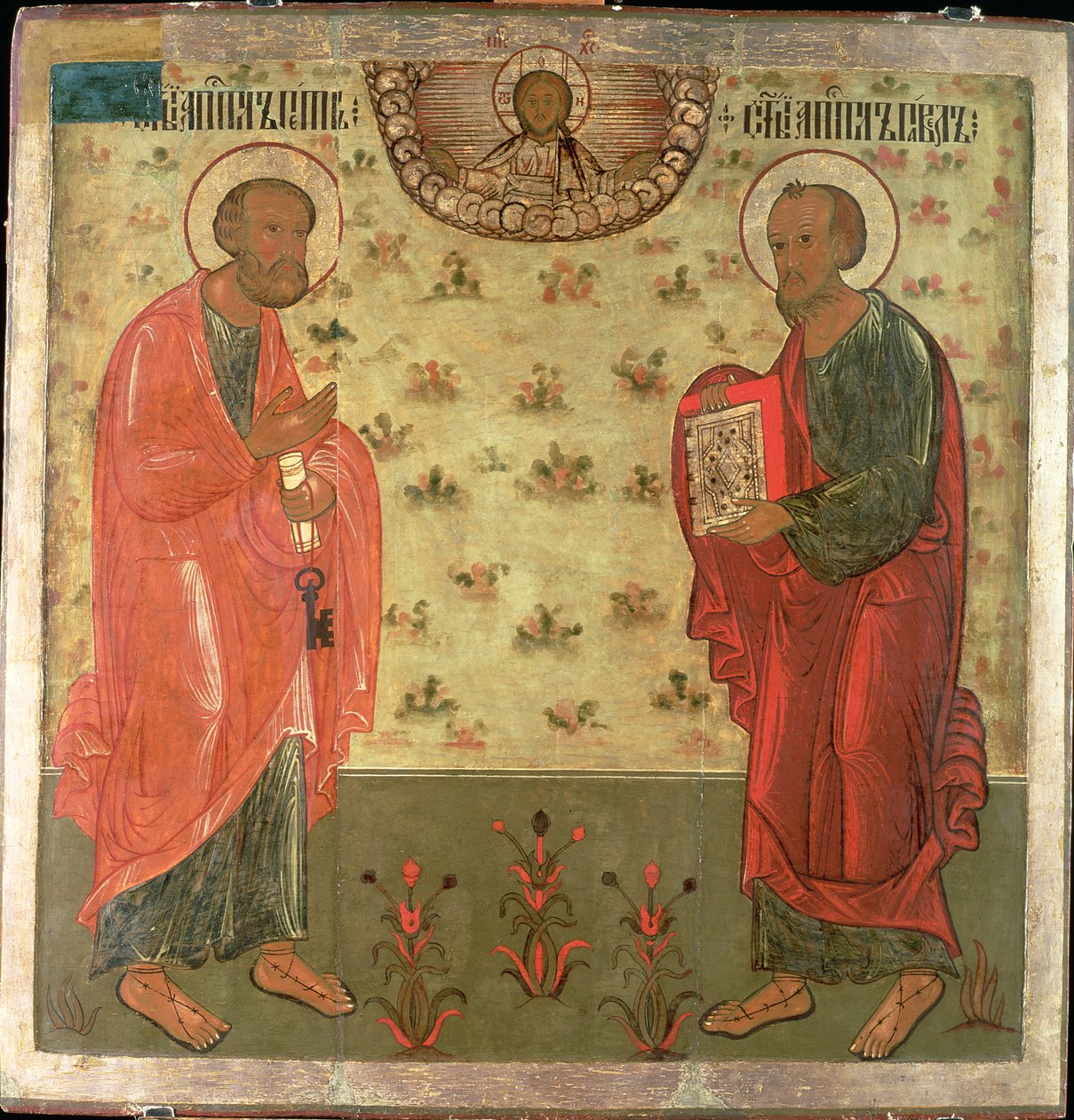 Havariler Peter ve Paul, 1708 (geso üzerinde tempera) by Feoktist Klimentov