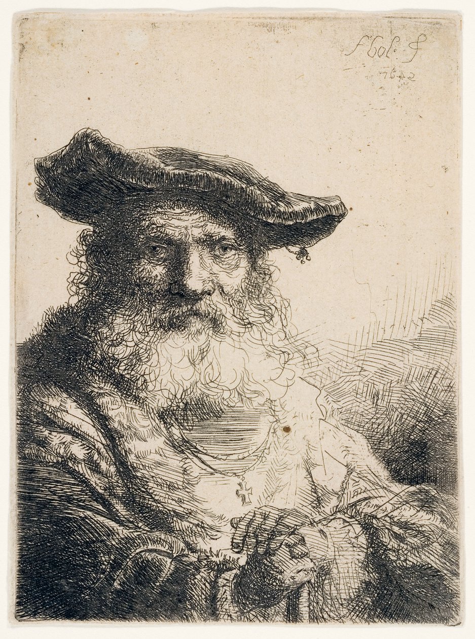 Akan Sakallı Yaşlı Adam, 1642 by Ferdinand Bol