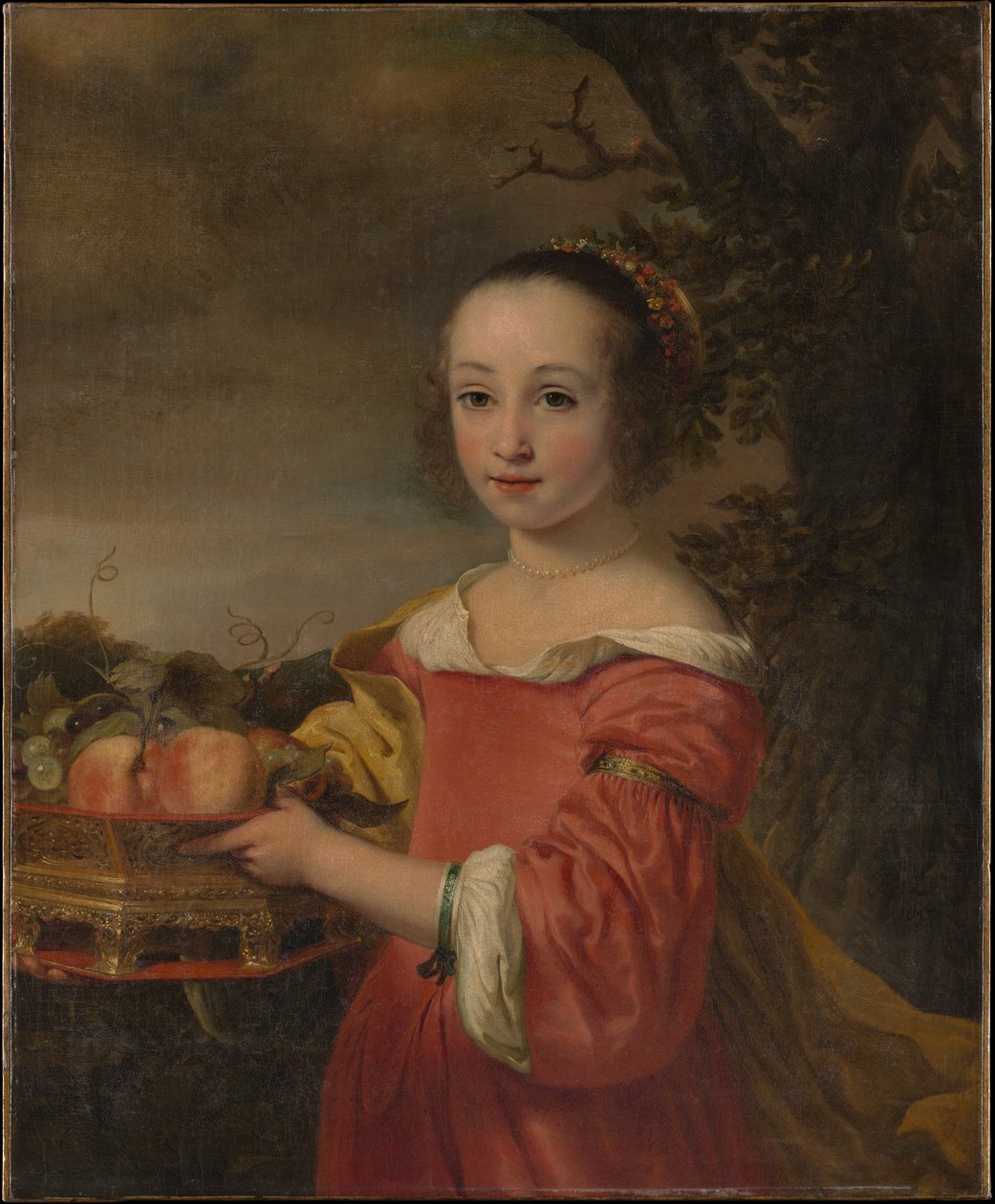 Meyve Sepeti ile Petronella Elias (1648-1667) by Ferdinand Bol