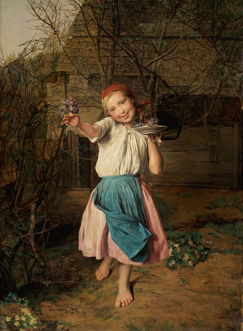 Das Veilchenmädchen by Ferdinand Georg Waldmuller