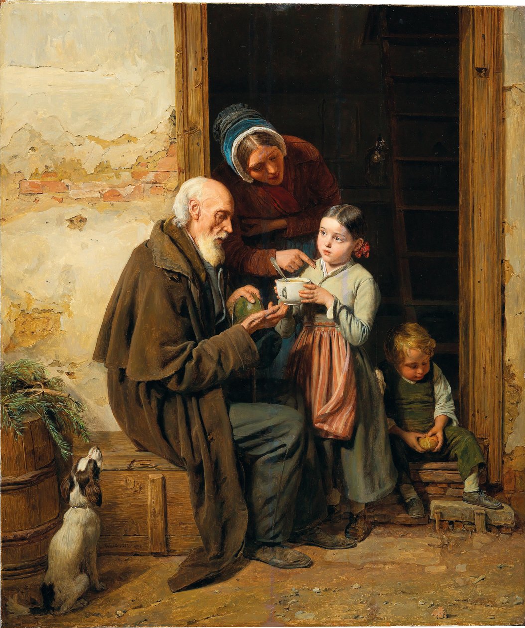 Die milde Gabe by Ferdinand Georg Waldmuller