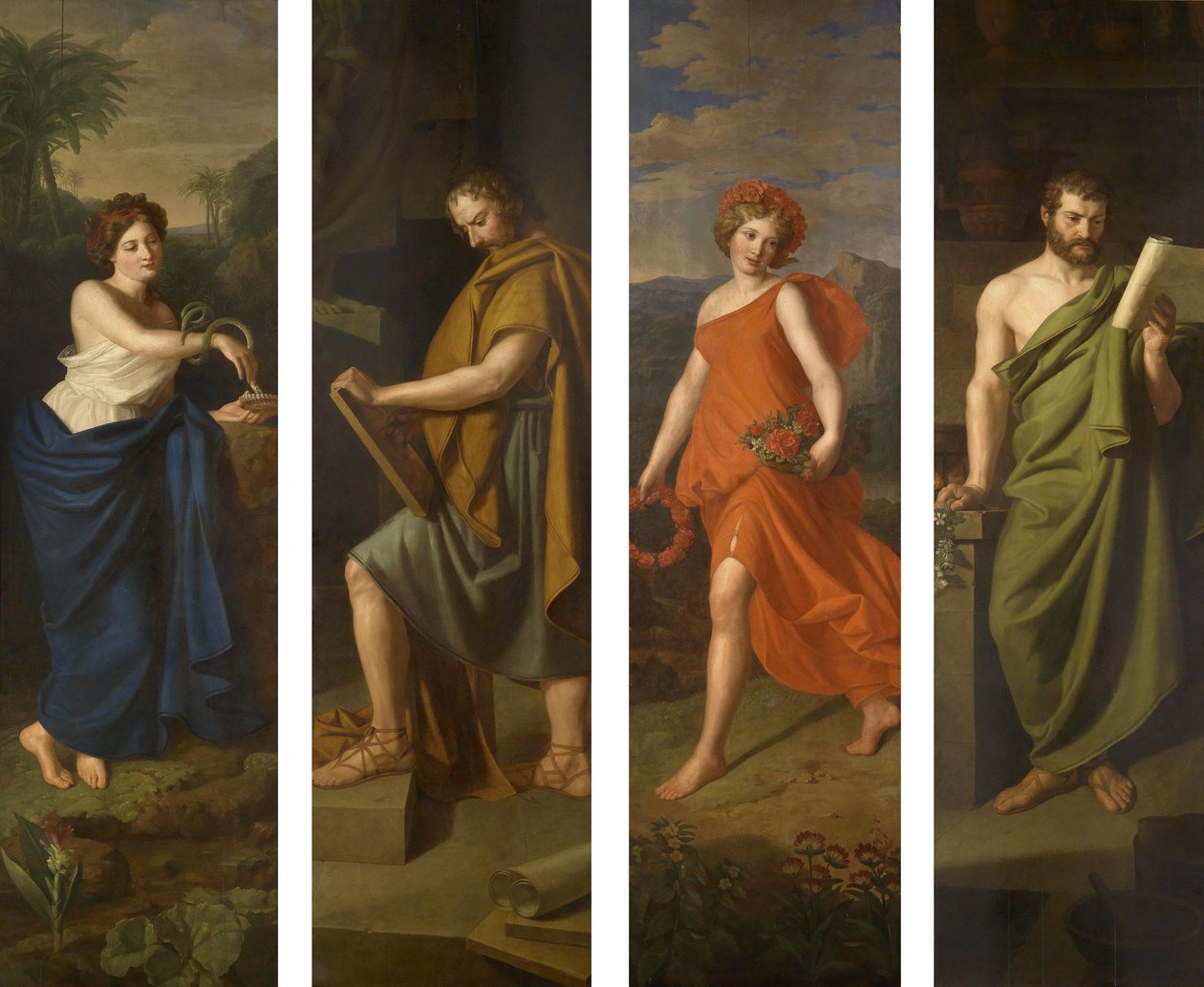 Hygieia, Hipokrat, Flora ve Galen by Ferdinand Georg Waldmuller