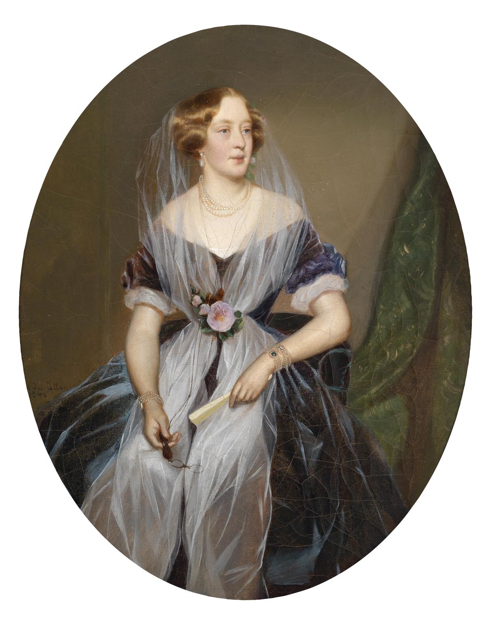 Asil bir bayanın portresi by Ferdinand Georg Waldmuller