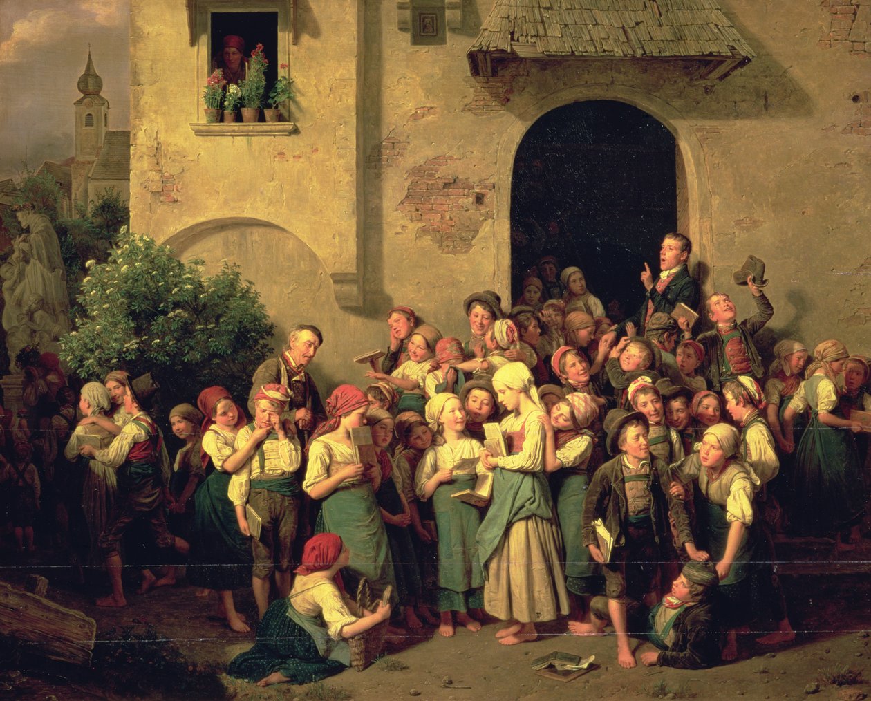 Okuldan Sonra, 1844 by Ferdinand Georg Waldmuller