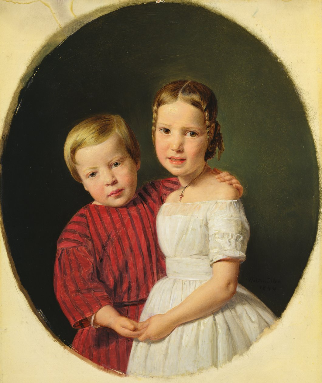 İki Çocuğun Portresi, 1844 by Ferdinand Georg Waldmuller