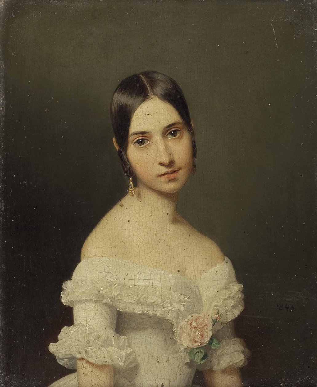 Bir kızın portresi by Ferdinand Georg Waldmuller