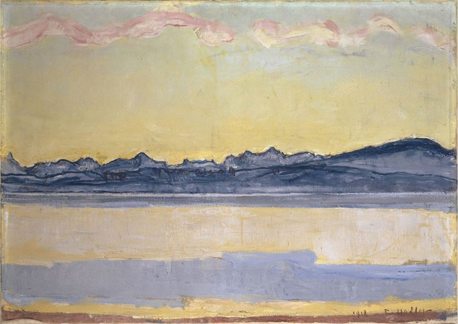 Pembe Cloudn ile Mont-Blanc by Ferdinand Hodler