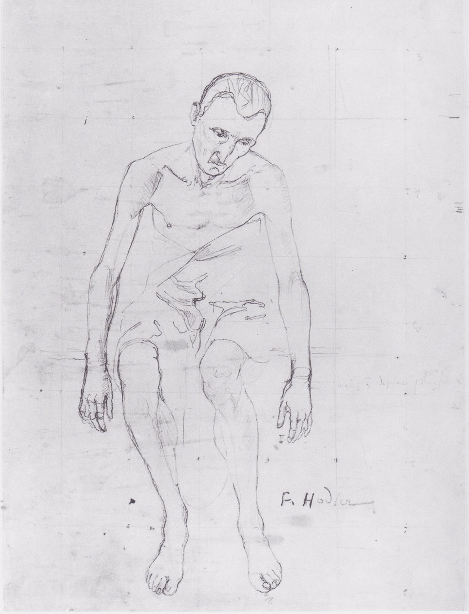 Kadın hayatının merkezi figürünün incelenmesi. by Ferdinand Hodler