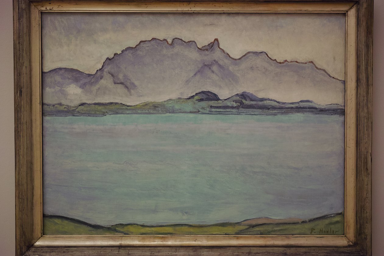 Stockhorn zincirleriyle Thun Gölü by Ferdinand Hodler