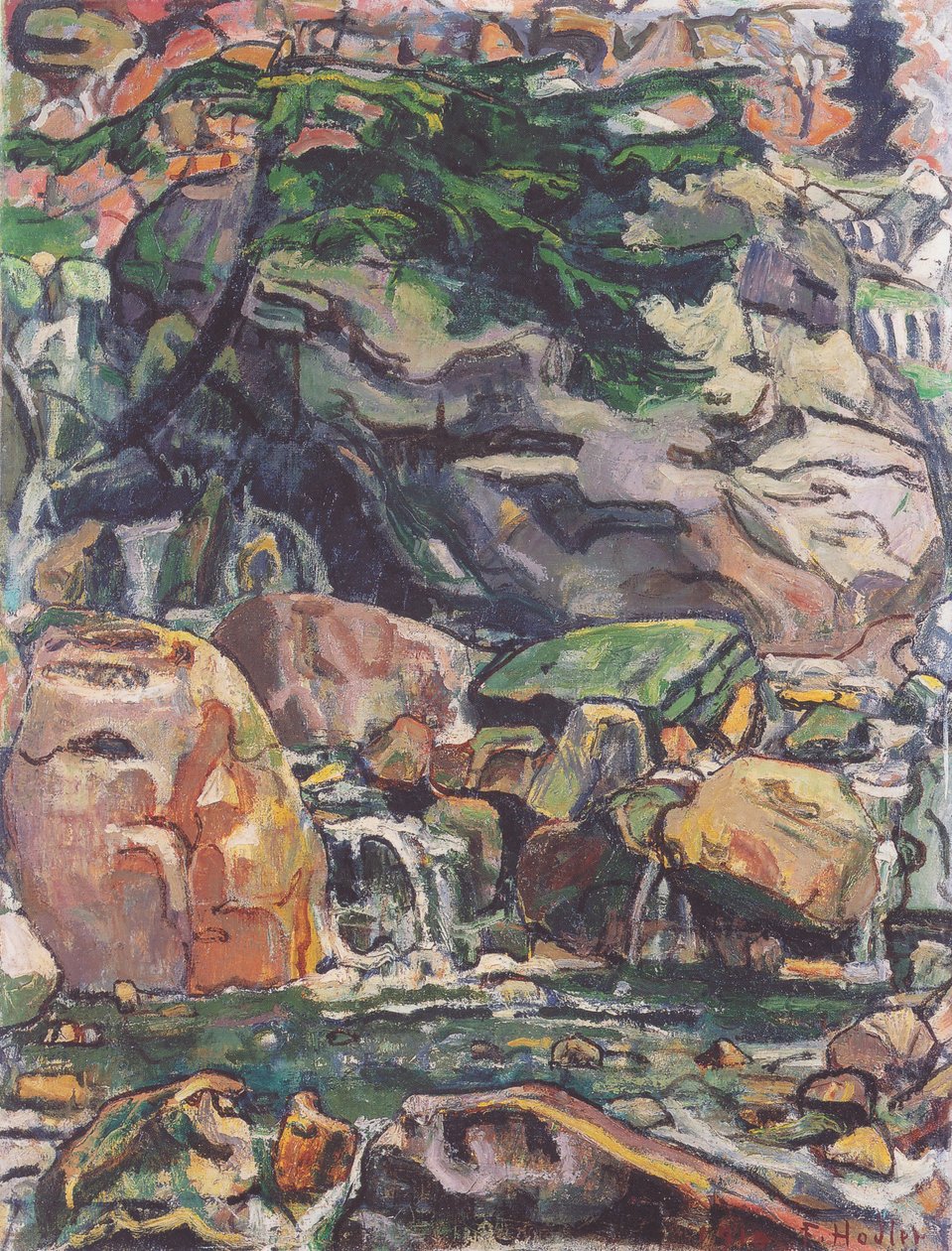 Beatenberg yakınlarındaki dağ deresi by Ferdinand Hodler