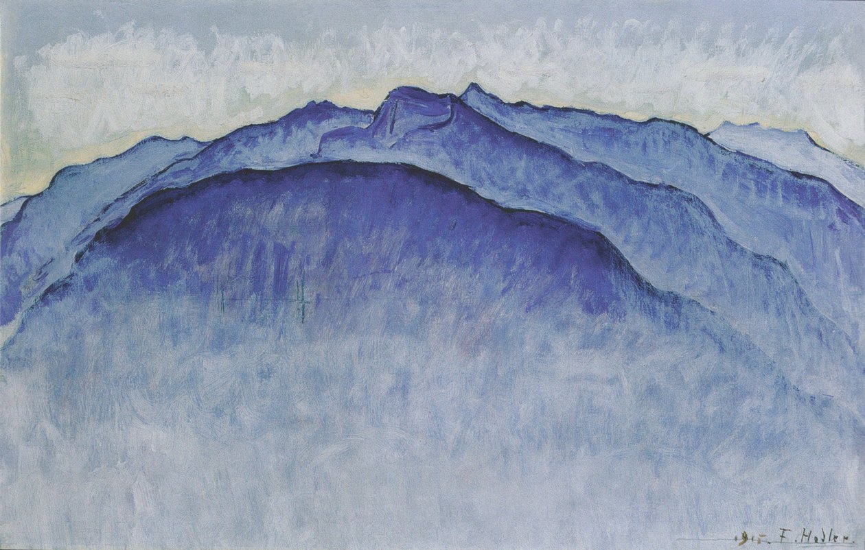 Sabahları dağ zirveleri by Ferdinand Hodler