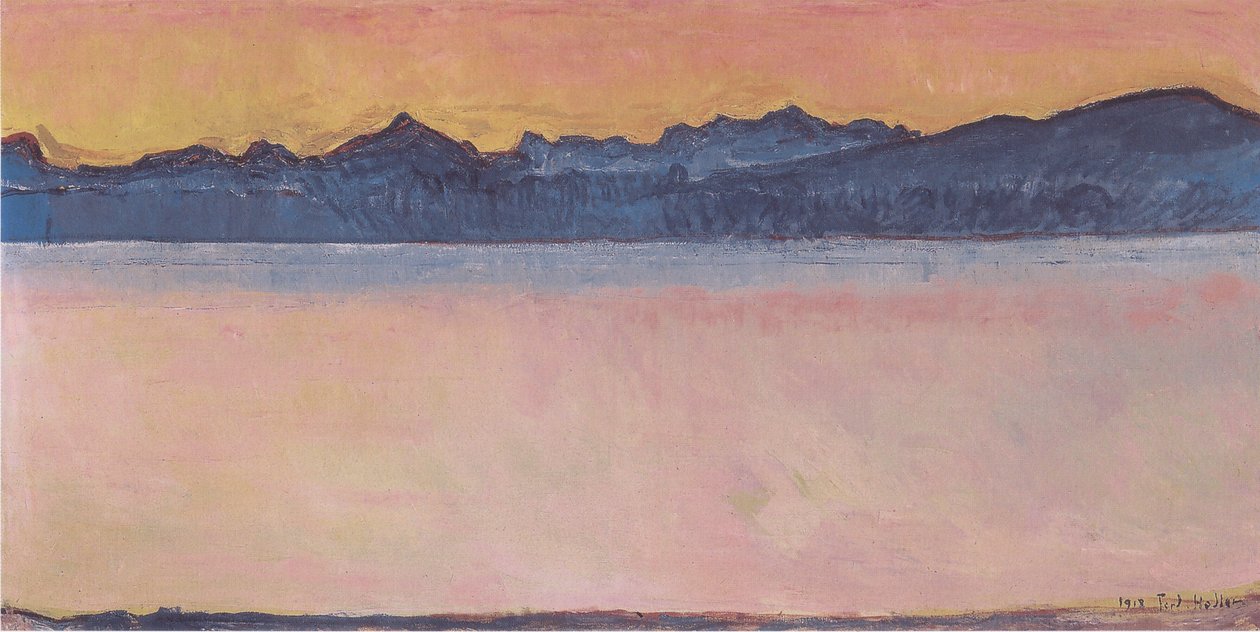 Şafakta Mont-Blanc ile Cenevre Gölü by Ferdinand Hodler