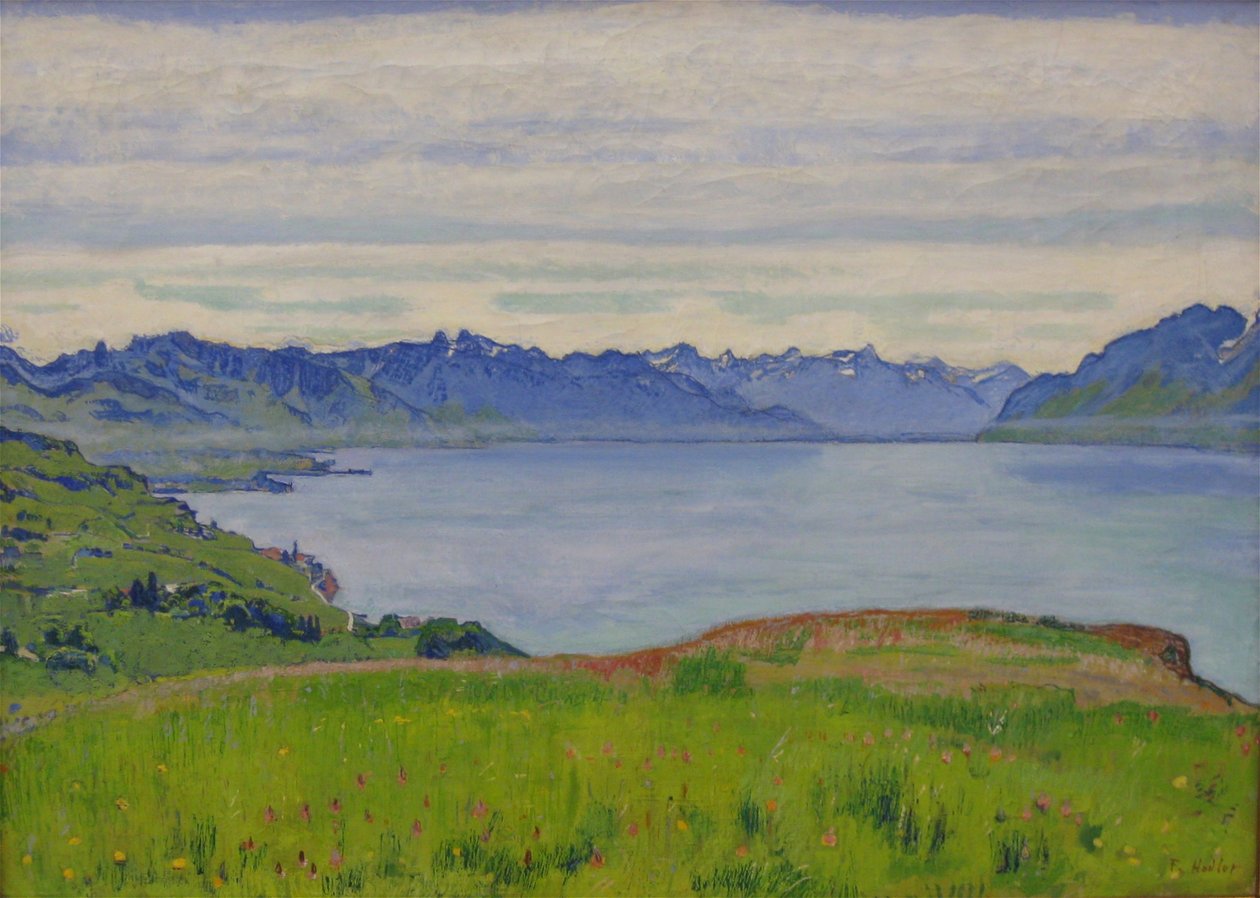 Cenevre Gölü üzerinde manzara by Ferdinand Hodler