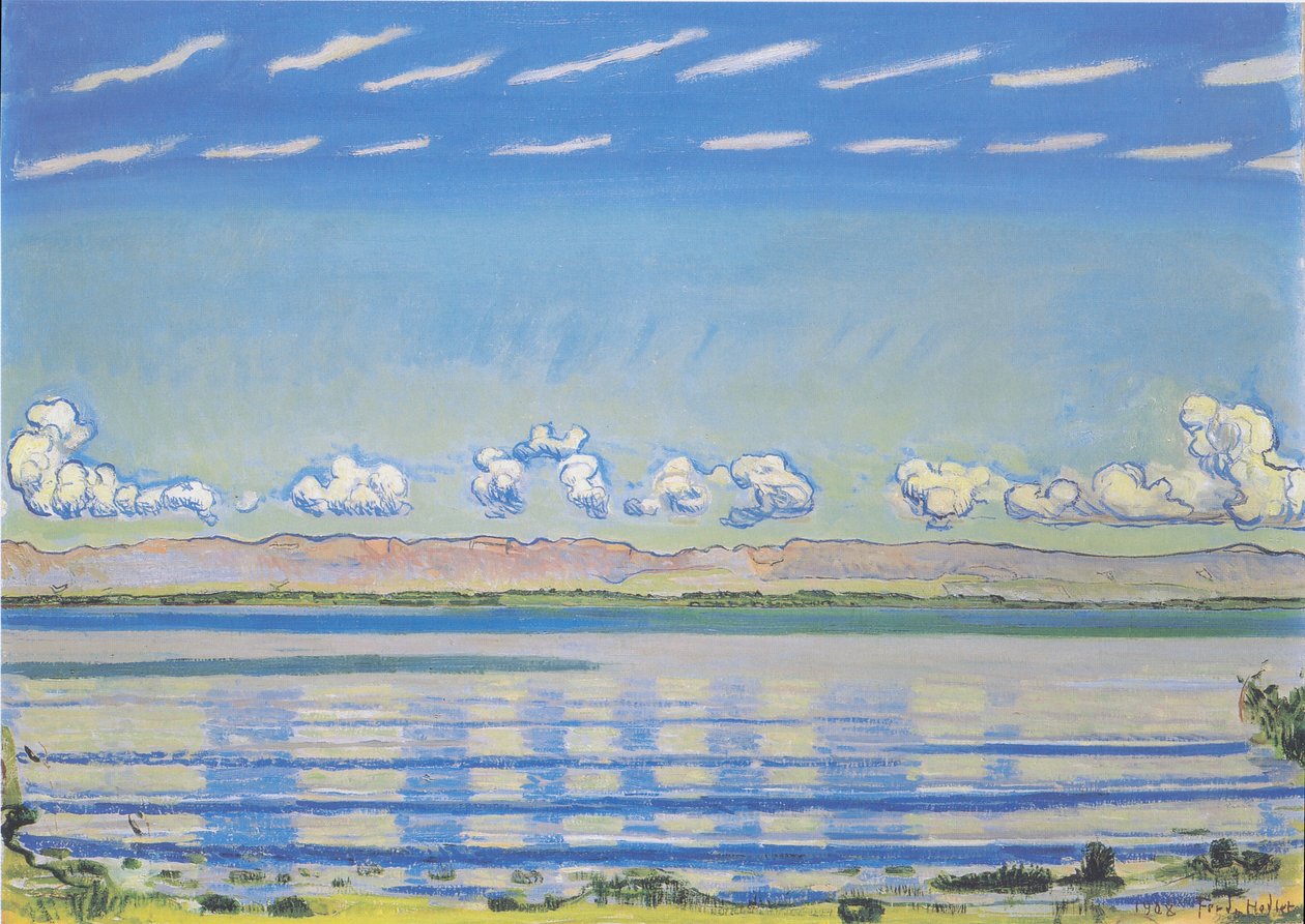 Cenevre Gölü üzerinde ritmik manzara by Ferdinand Hodler