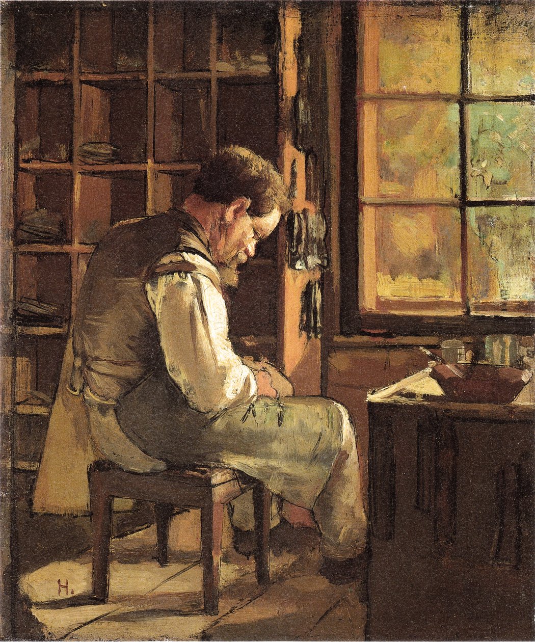 Pencerede ayakkabıcı by Ferdinand Hodler