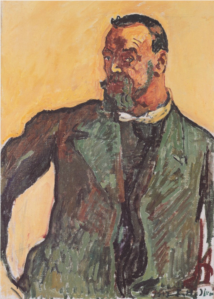 Yeşil önlüklü otoportre by Ferdinand Hodler