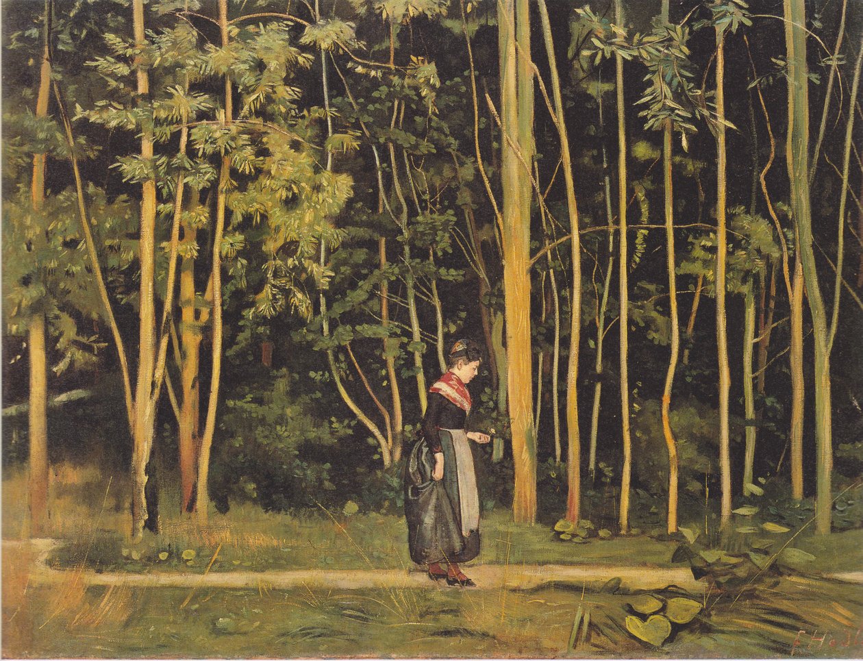 Ormanın kenarında yürüteç by Ferdinand Hodler