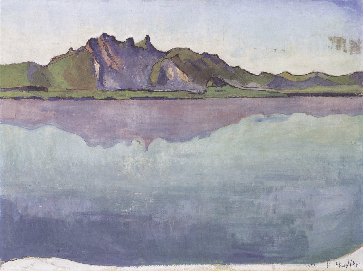 Stockhorn zinciri ile Thun Gölü by Ferdinand Hodler