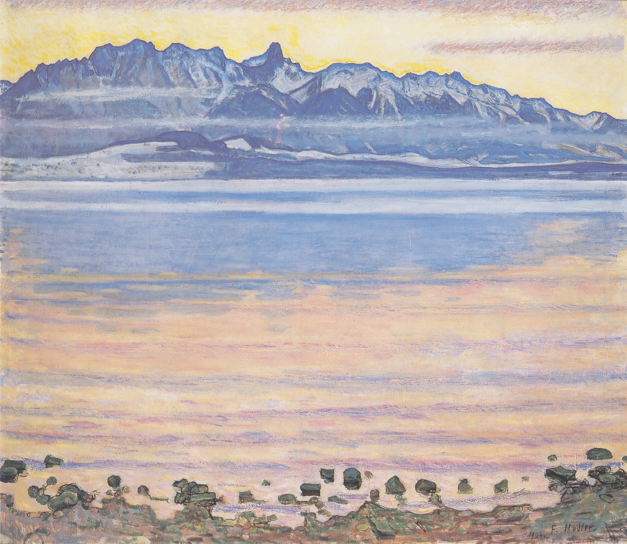 Stockhorn zinciri ile Thun Gölü by Ferdinand Hodler