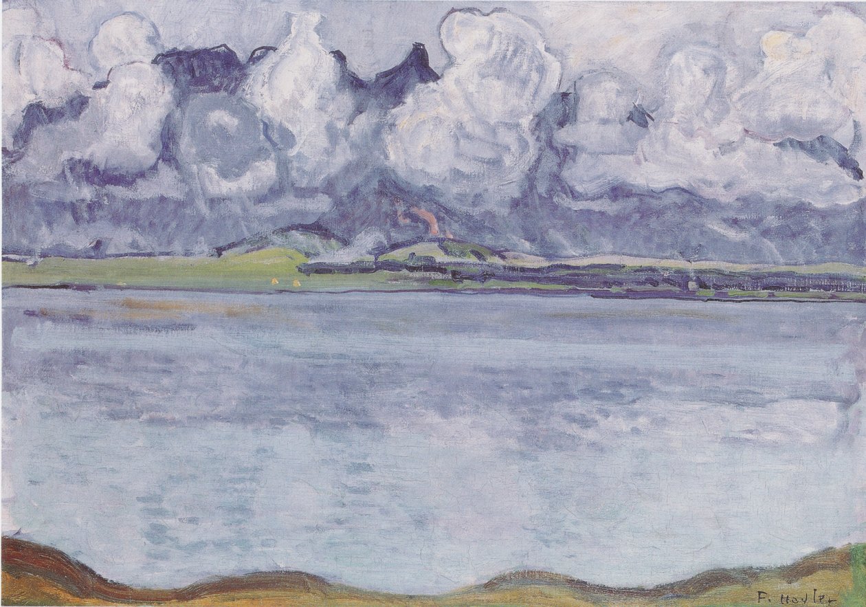 Bulutlarda Stockhorn zinciri ile Thun Gölü by Ferdinand Hodler